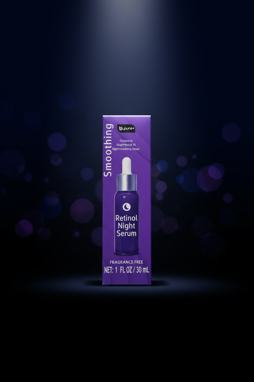 Retinol Night Serum 30ml – Suero Facial Antiedad para Líneas Finas, Arrugas e Hidratación Nocturna