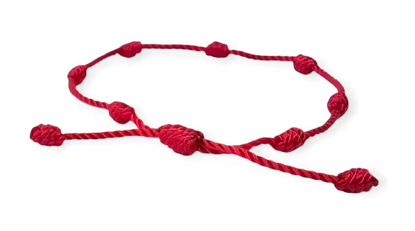 🔴 Pulsera Roja de 7 Nudos – Protección contra el Mal de Ojo y Energías Negativas