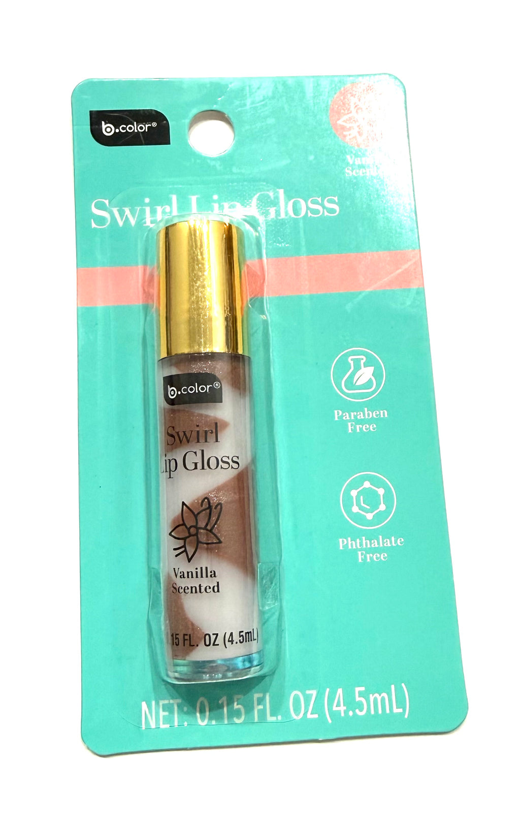 B.Color Swirl Lip Gloss Vanilla Scented | Brillo Labial con Aroma a Vainilla | 4.5 mL