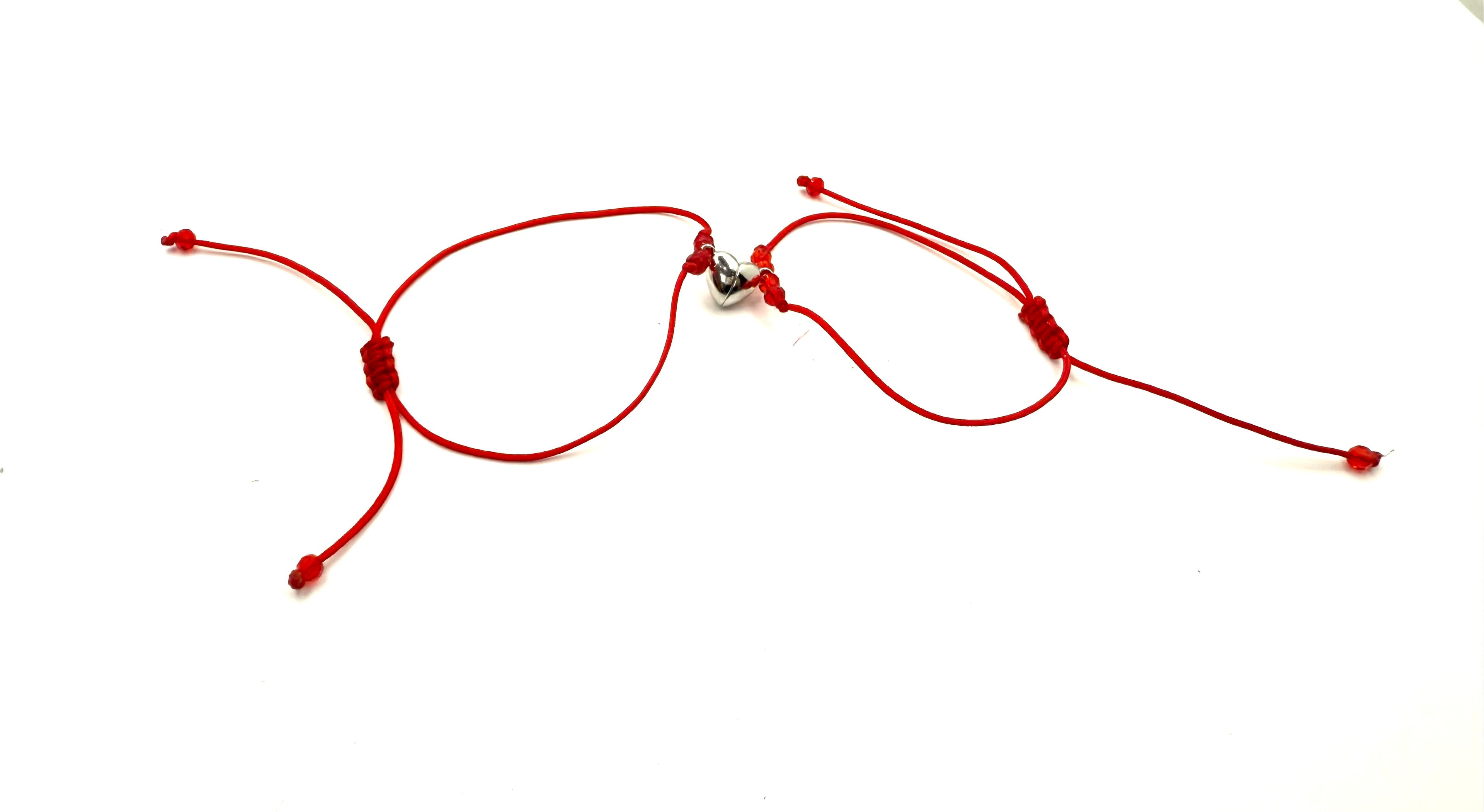 Pulsera Artesanal de Pareja – Hilo Rojo de Unión & Corazón Dorado o plateado | Protección, Amor y Conexión Espiritual
