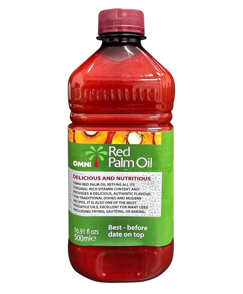Manteca de corojo OMNI Red Palm Oil – Aceite de Palma Roja 500 ml (16.91 fl oz)