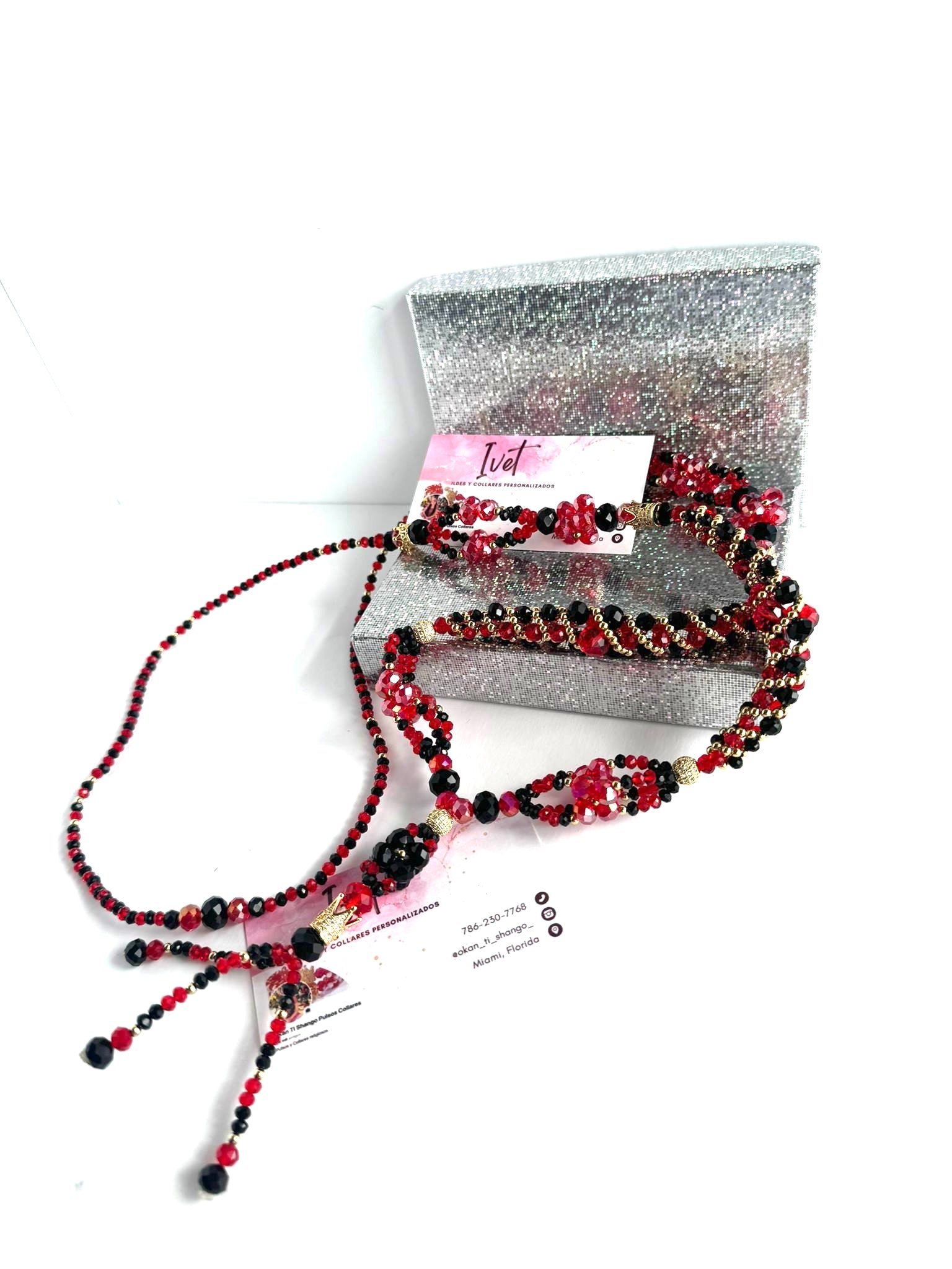 ✨ Juego de Collar y Pulsera de Eleguá – Protección, Caminos y Estilo ✨