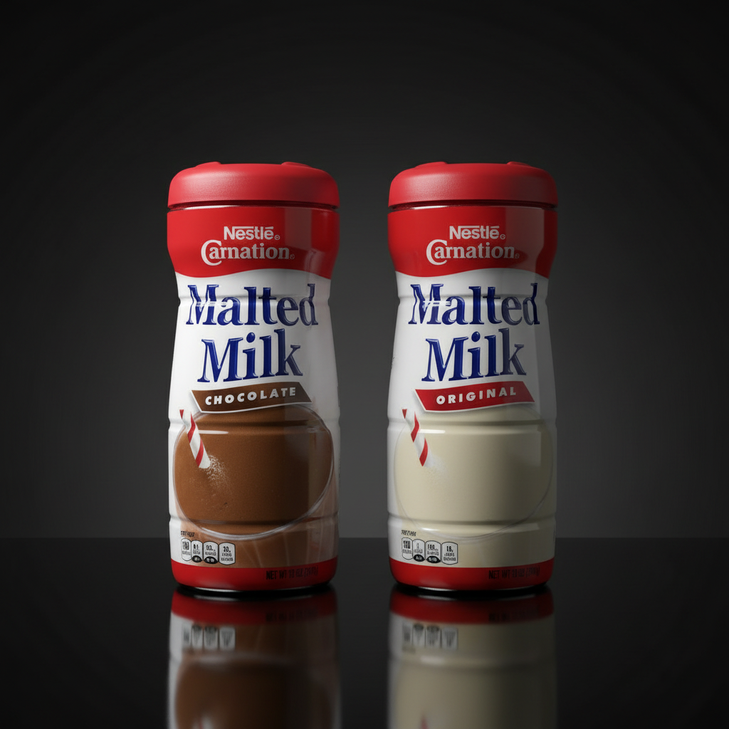 Nestlé Carnation Malted Milk Original + Chocolate – Kit de 2 Botes (13 oz c/u)