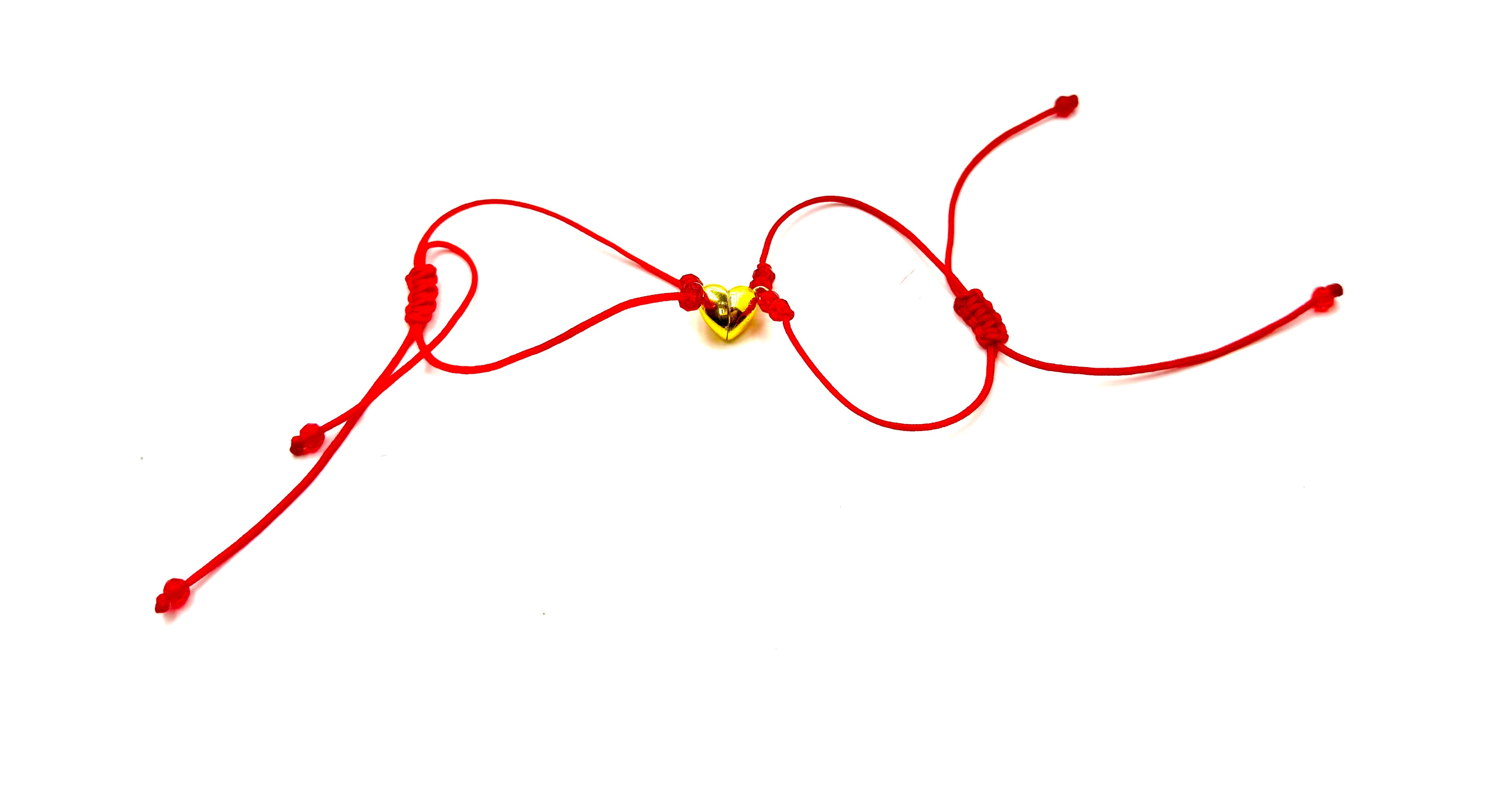 Pulsera Artesanal de Pareja – Hilo Rojo de Unión & Corazón Dorado o plateado | Protección, Amor y Conexión Espiritual