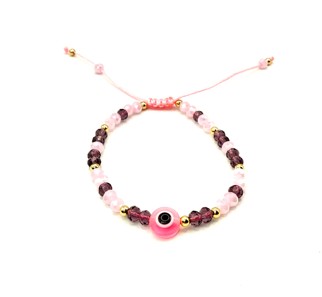 Pulsera de cuentas con Ojo Protector, pulsera ajustable de colores para hombre y mujer, amuleto contra el mal de ojo, joyería artesanal para regalo