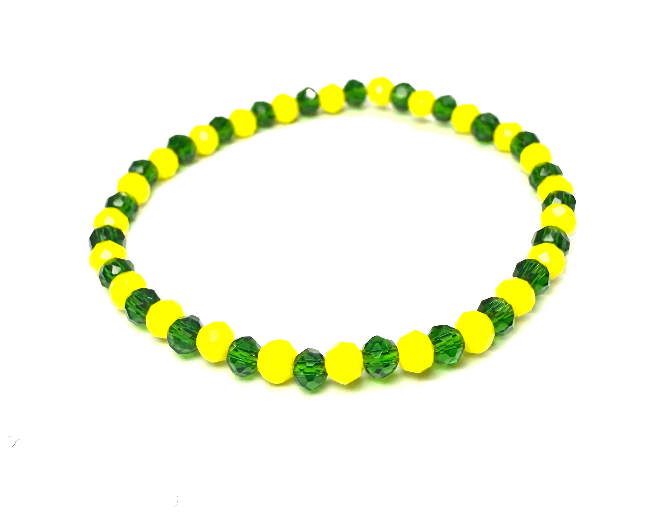 Ilde de Orula. Pulsera Artesanal de Cuentas • Diseño Cultural en Verde y Amarillo