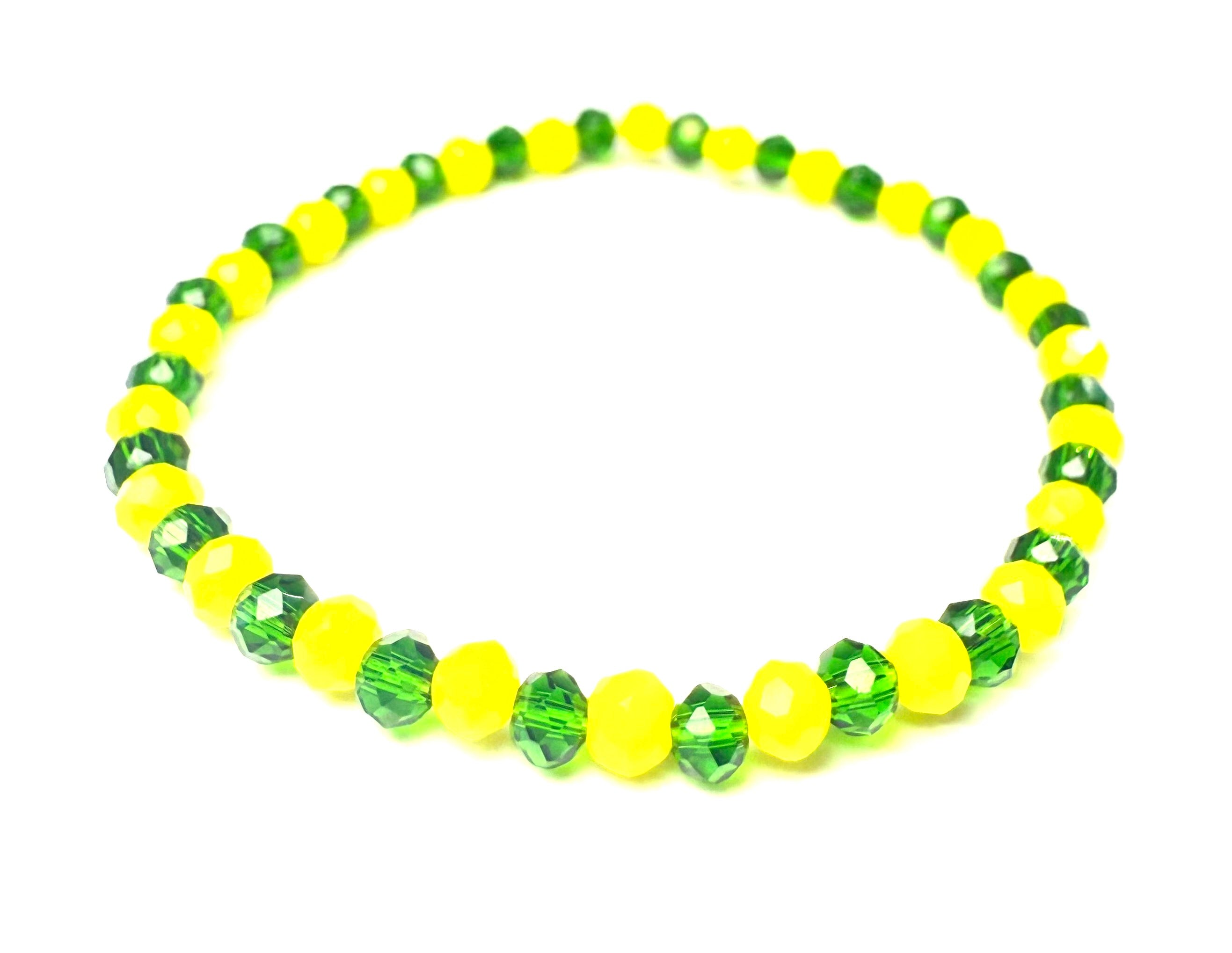 Ilde de Orula. Pulsera Artesanal de Cuentas • Diseño Cultural en Verde y Amarillo