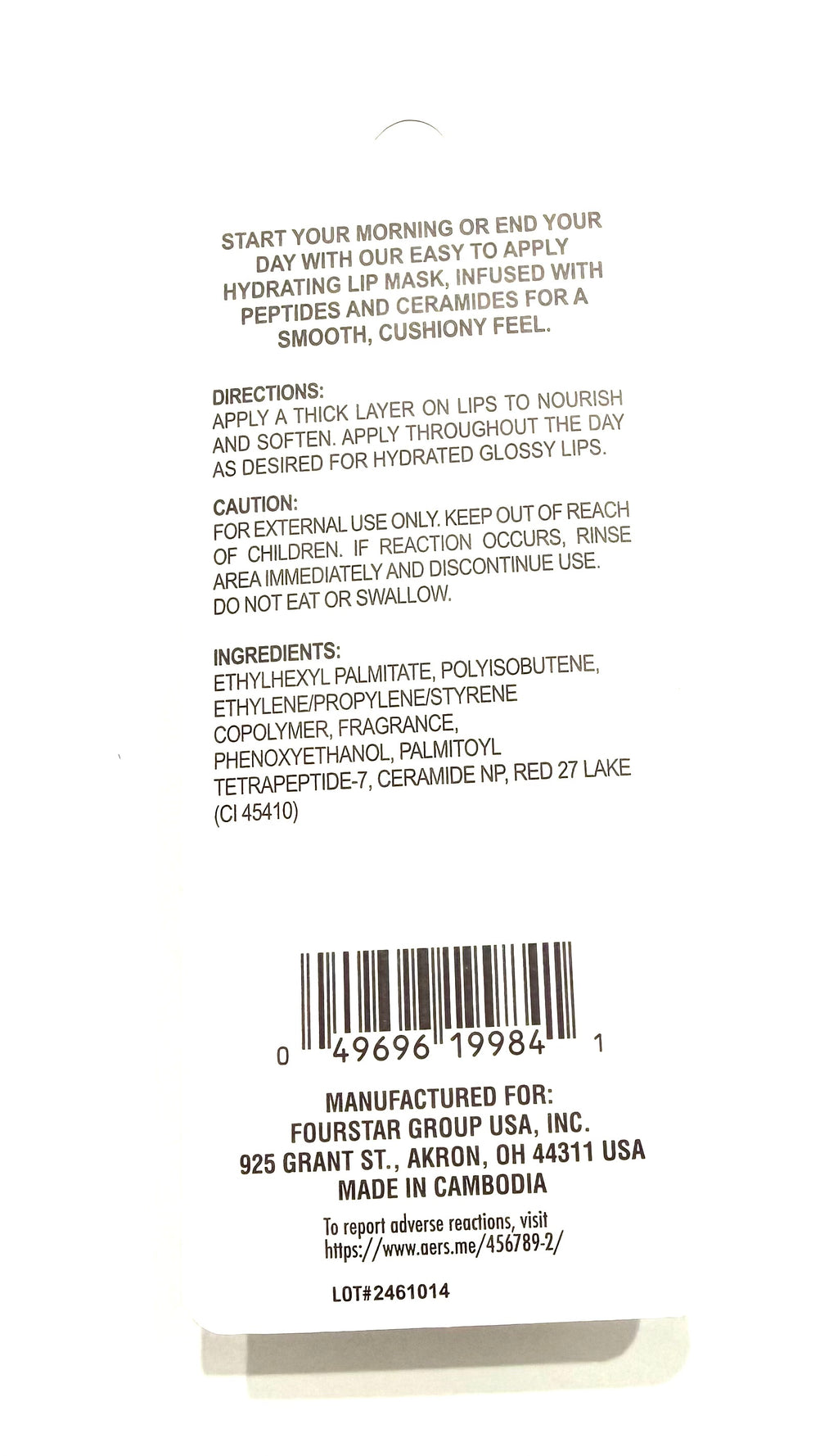 B.Pure Peptide Lip Mask with Ceramides | Mascarilla Hidratante para Labios | 3.5 mL