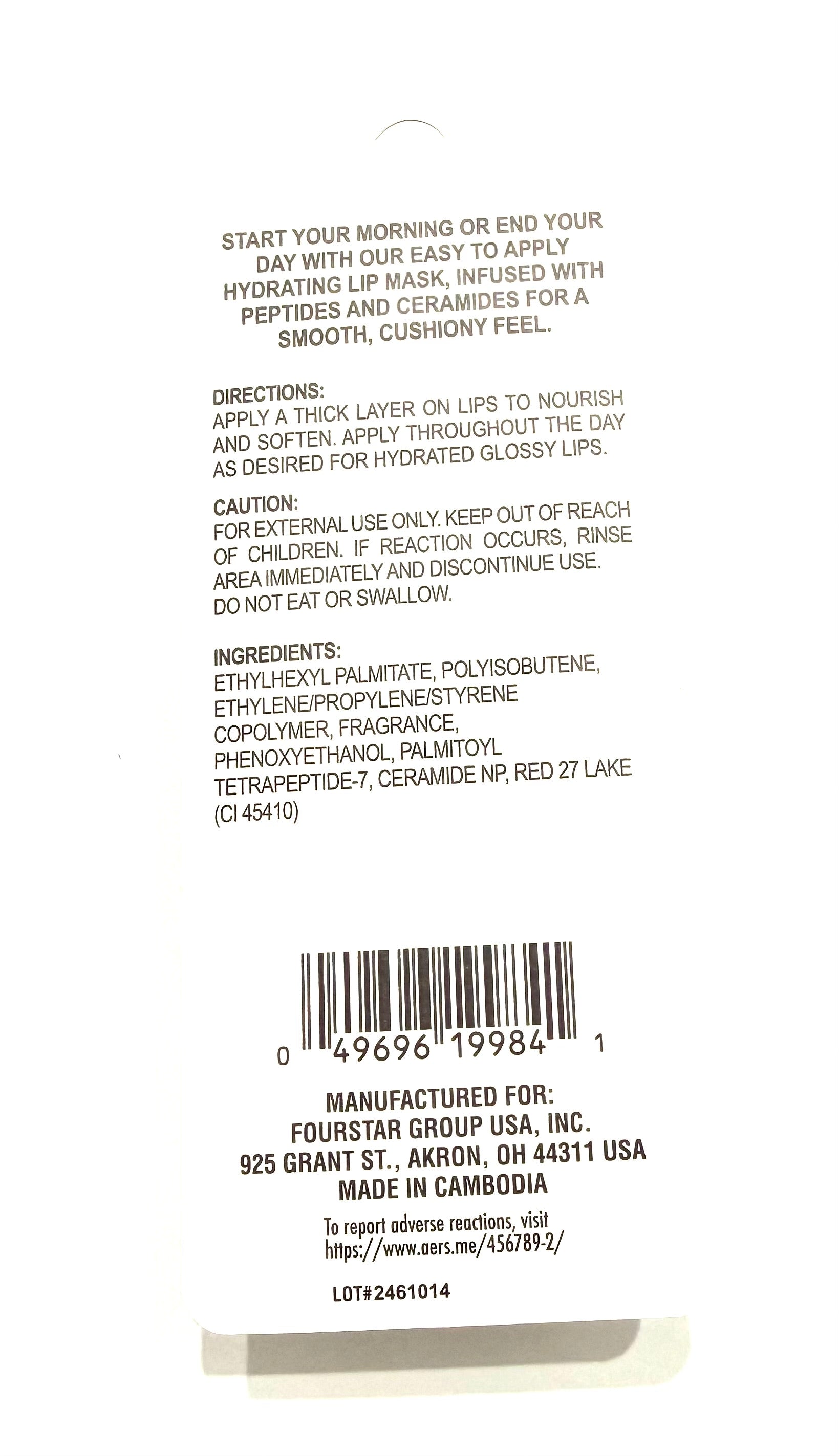 B.Pure Peptide Lip Mask with Ceramides | Mascarilla Hidratante para Labios | 3.5 mL