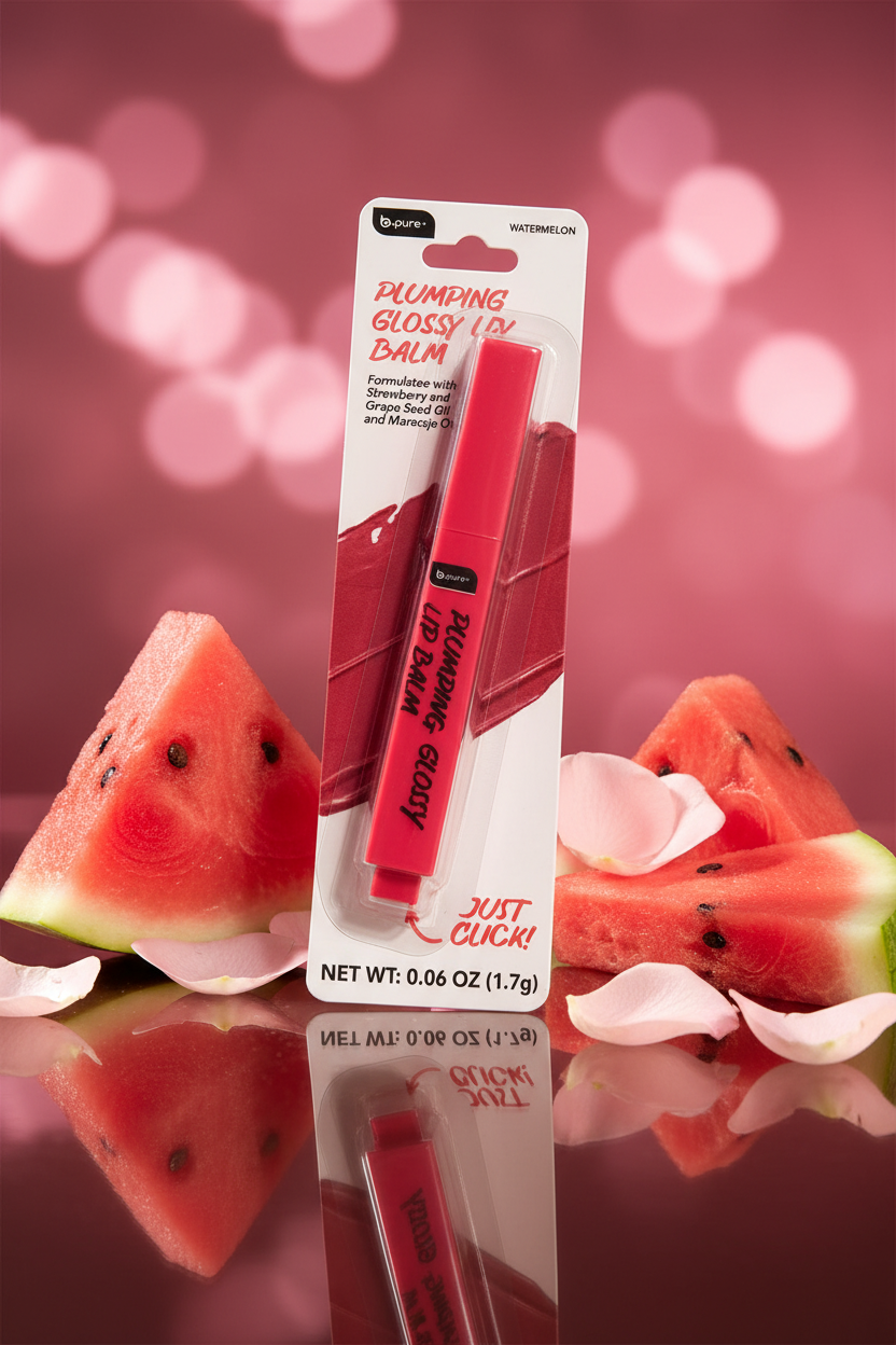 B.Pure Plumping Glossy Lip Balm Watermelon | Bálsamo Labial Voluminizador con Brillo | 1.7 g