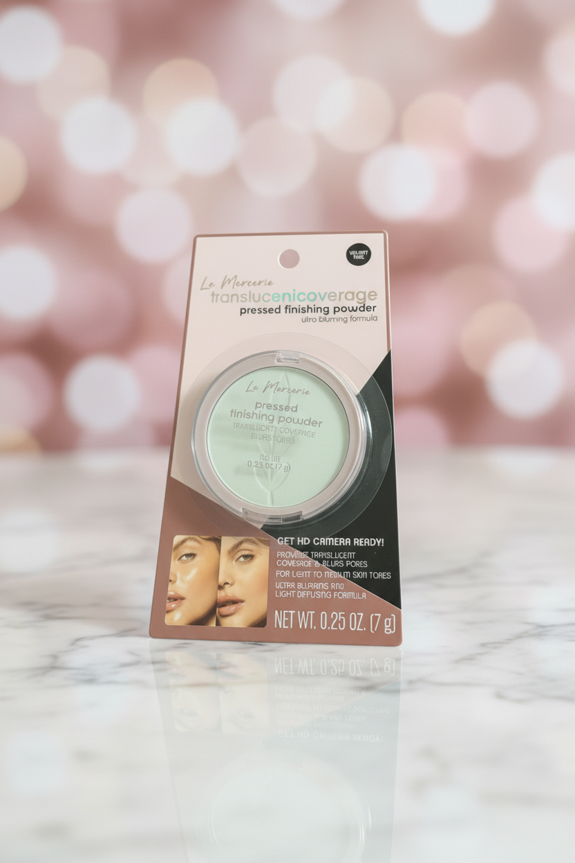 Le Mercerie Translucent Coverage Pressed Finishing Powder – Polvo Compacto Traslúcido Matificante Verde (7 g) Polvo Compacto Traslúcido Le Mercerie | Difumina Poros y Controla Brillo