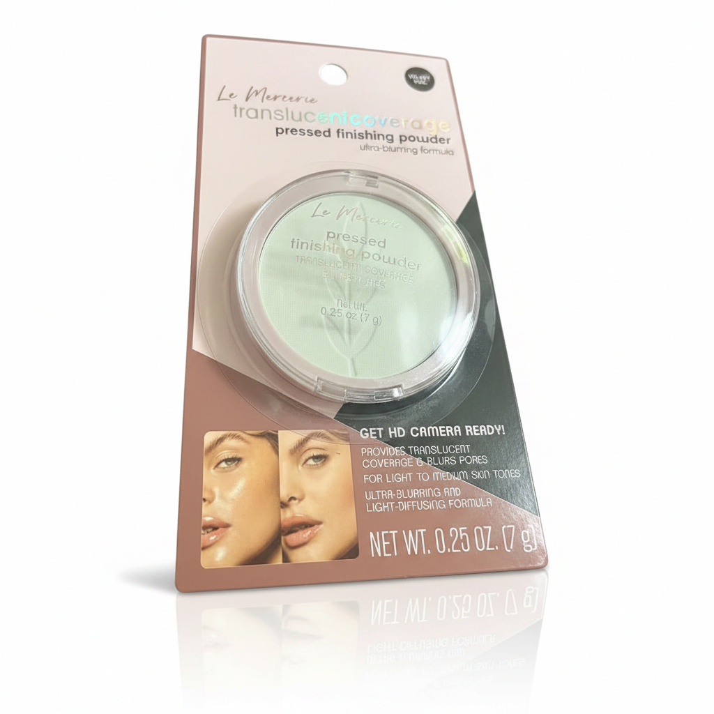 Le Mercerie Translucent Coverage Pressed Finishing Powder – Polvo Compacto Traslúcido Matificante Verde (7 g) Polvo Compacto Traslúcido Le Mercerie | Difumina Poros y Controla Brillo